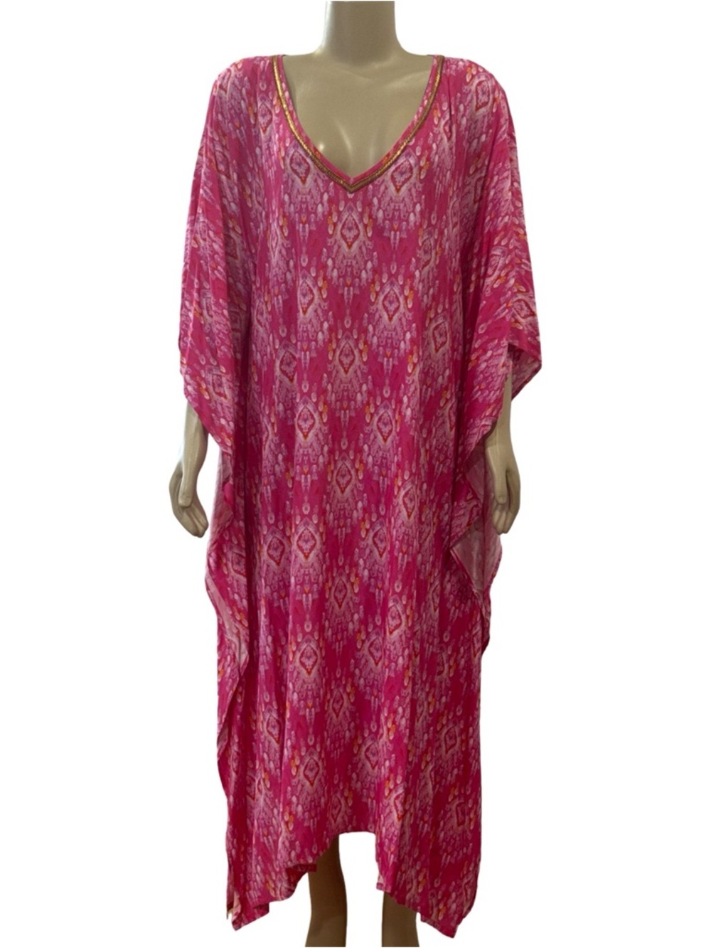 Nicoblu Fuschia Pink Vneck Caftan